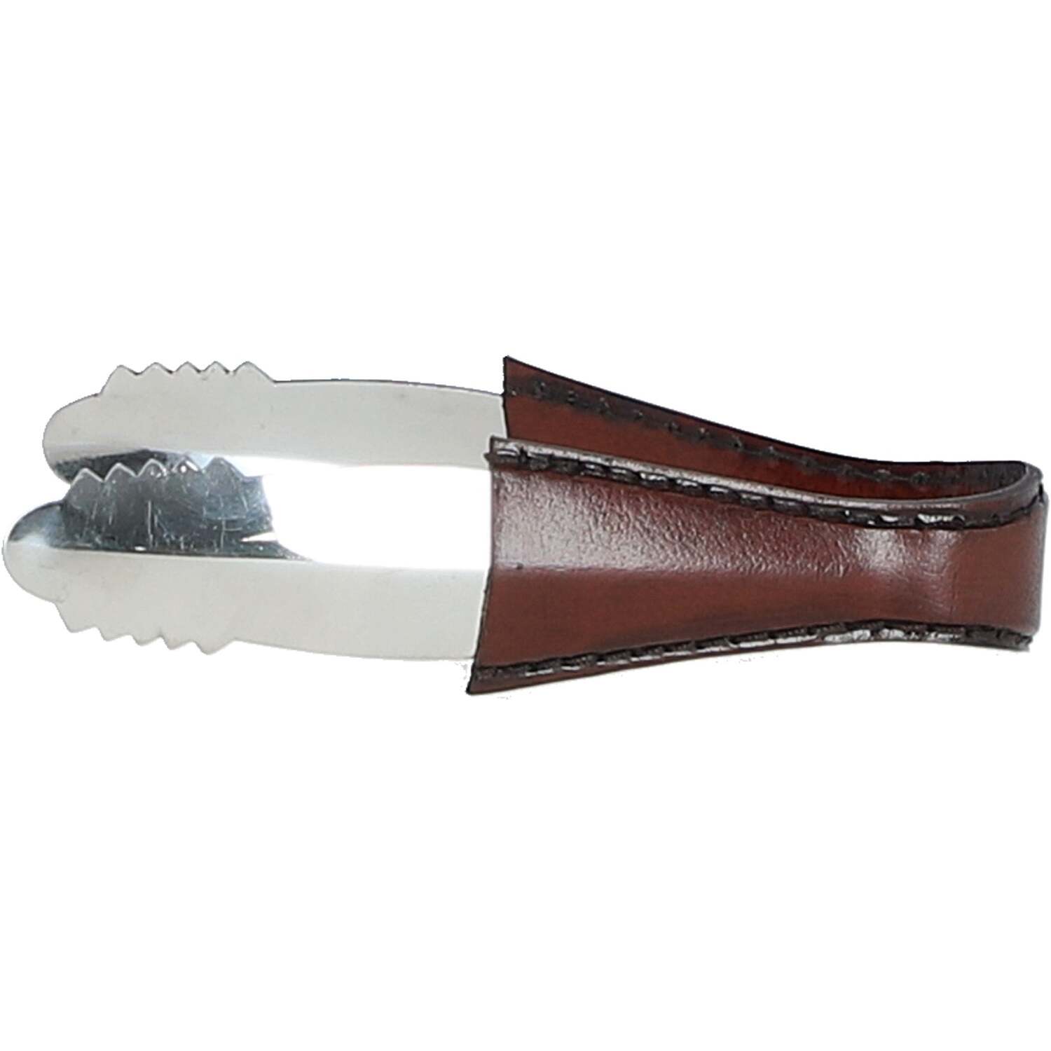 Luxury Leather Handled Ice Tong - Chestnut