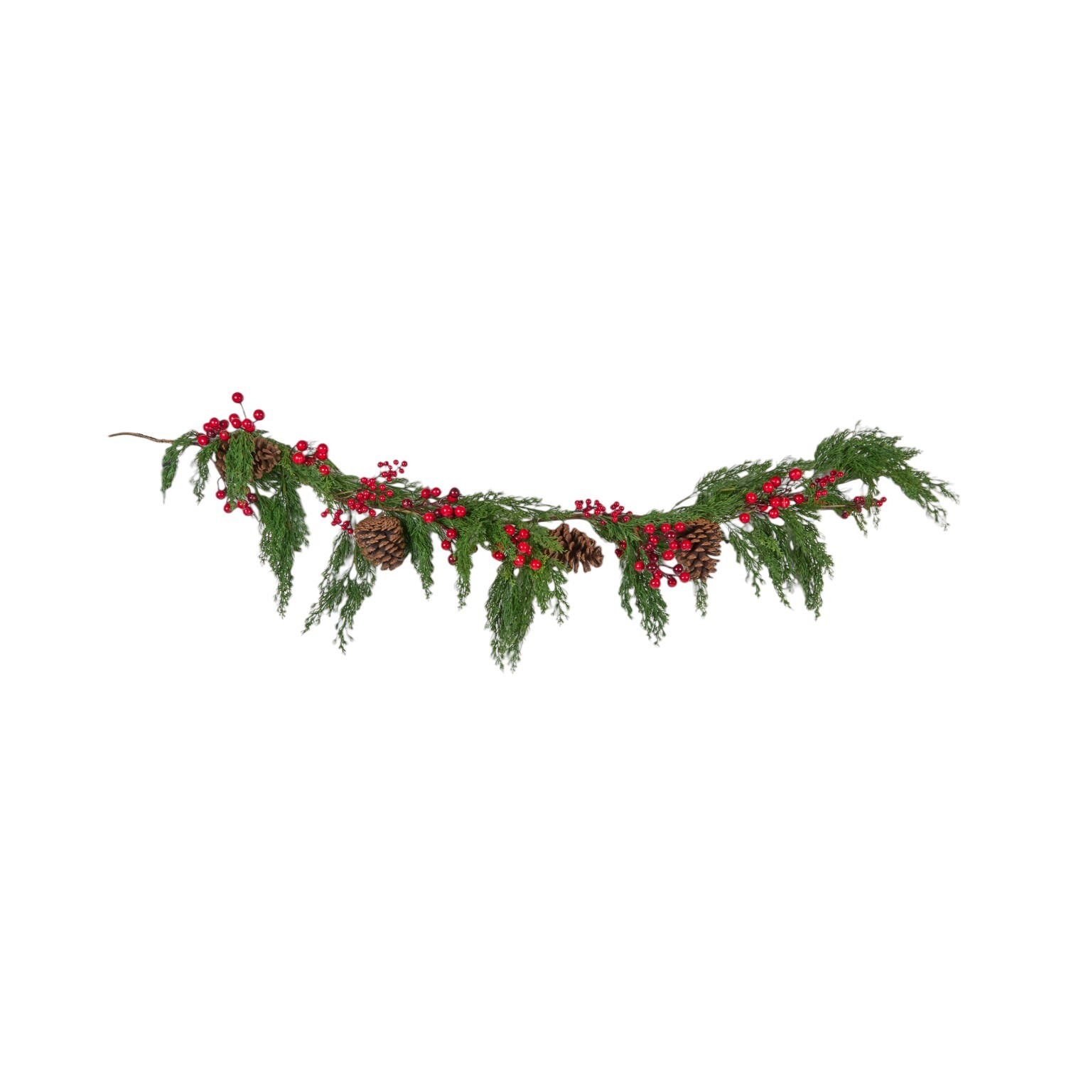 Pinecone and Red Berry Garland