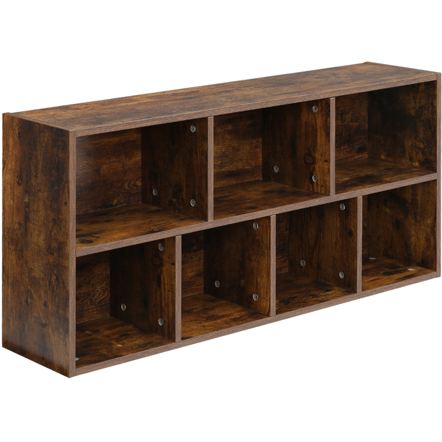 Direct Cube Wooden Bookcase Storage Shelving Unit - Brown
