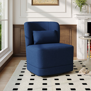 Teddy Fur Upholstered Swivel Barrel Chair with Cushion