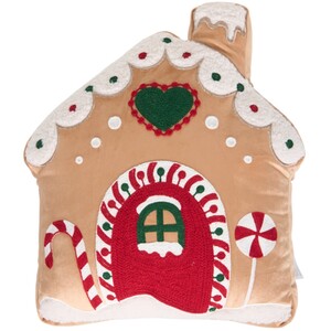Festive Gingerbread House Cushion