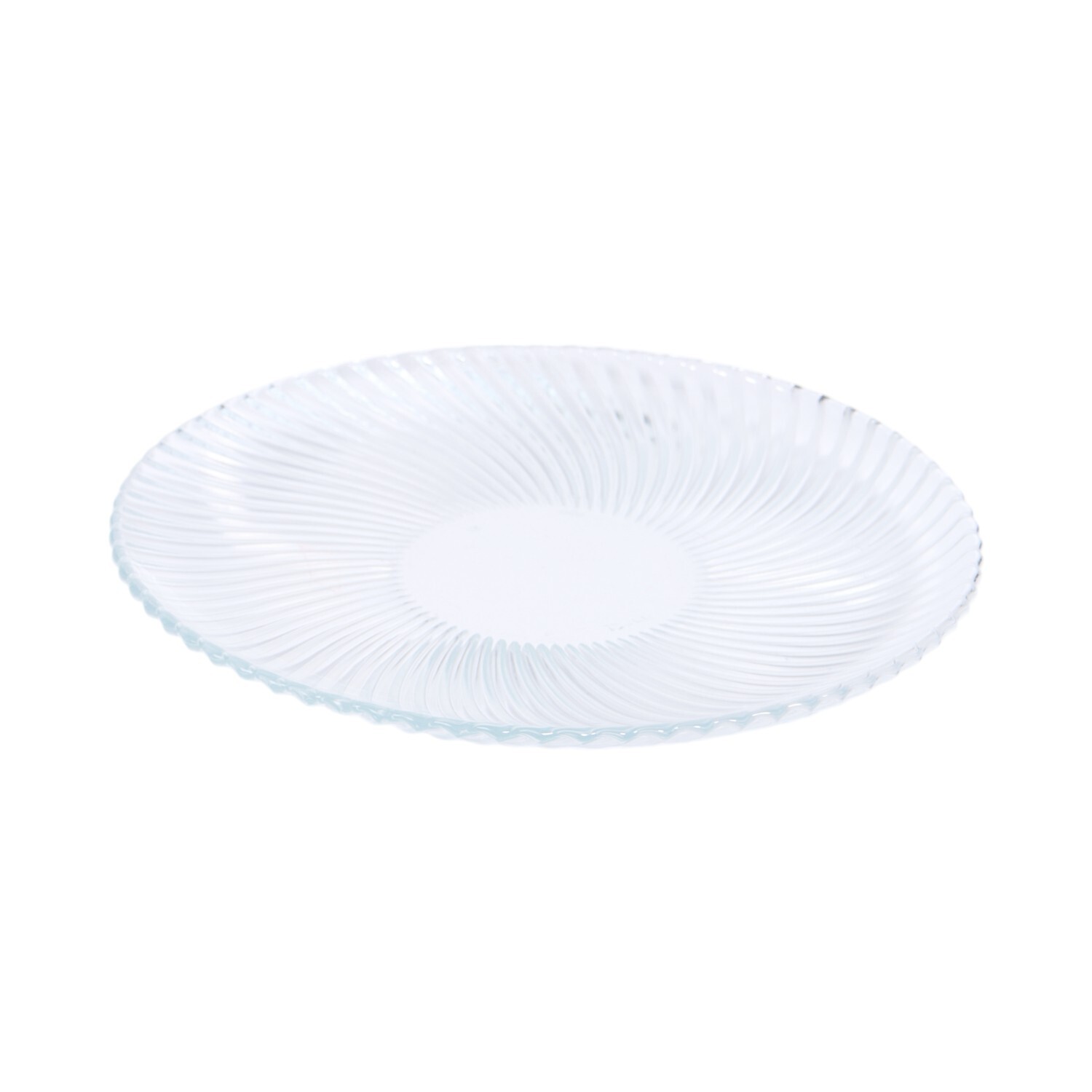Image of Large Ribbed Glass Plate - Clear