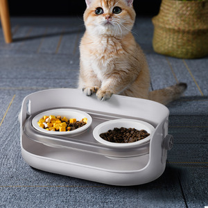 Kidkid Dog Bowl Adjustable Elevated Feeder with Double Bowls Stand