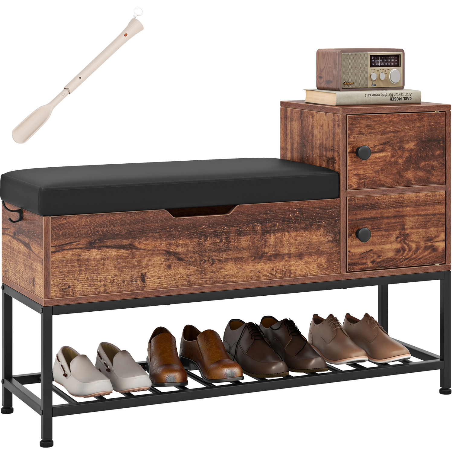 Entryway Bench Shoe Bench - Brown