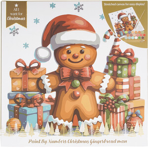 Paint By Numbers Christmas Gingerbread Man Canvas Kit