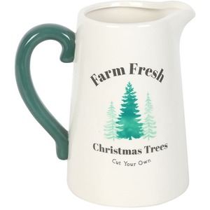 Farm Fresh Christmas Trees Ceramic Flower Jug Vase