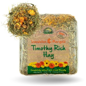 Timothy Hay With Dandelions And Marigolds Animal Feed