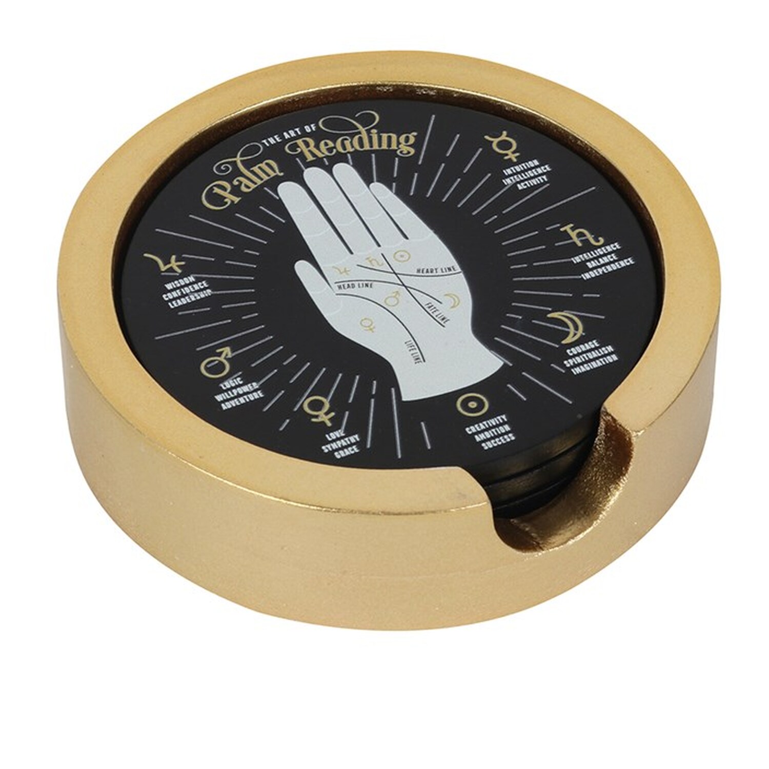 Image of Mystic Palm Reading Coaster Set With&hellip;