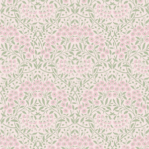 Vintage Daisy Wallpaper in Soft Pink and Sage