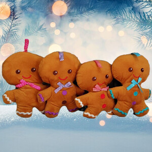 4 x Coloured Hanging Gingerbread Men