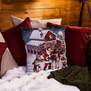Christmas Scene Tapestry Cushion
