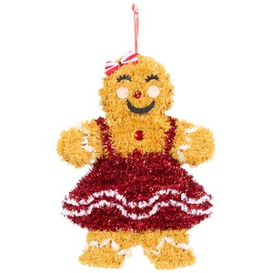 Tinsel Gingerbread Girl Hanging Decoration