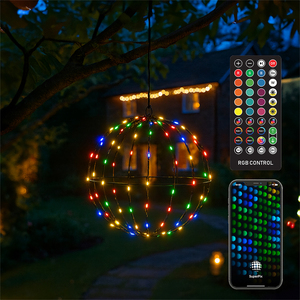 Foldable Ball Lights RGB APP Control Black 40cm