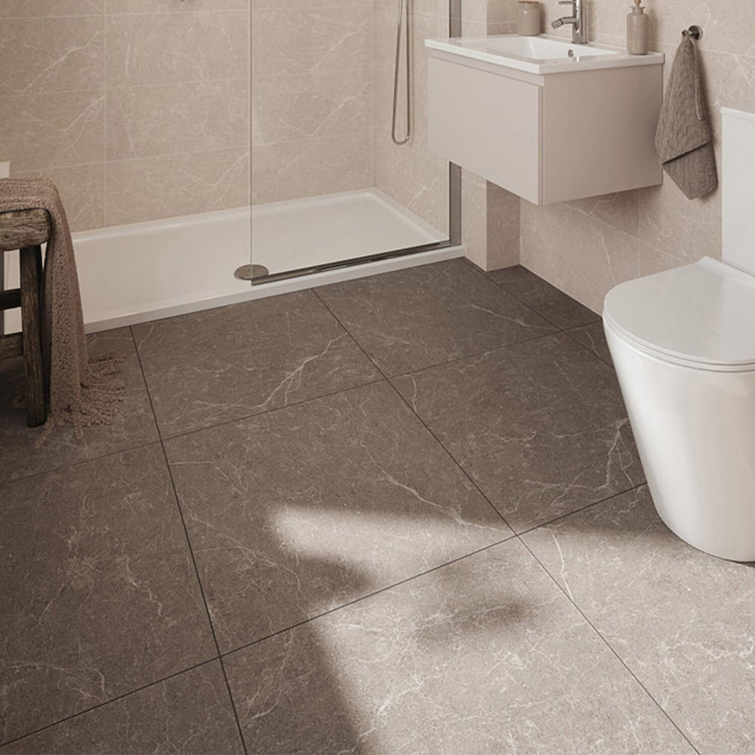 Johnson Tiles Dakota Matt Rectified Floor and Wall Tile Sample - Basalt