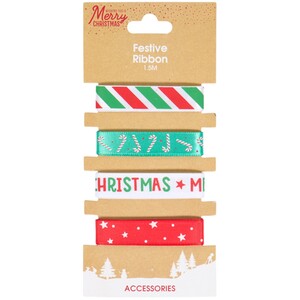 Pack of 4 Festive Ribbon