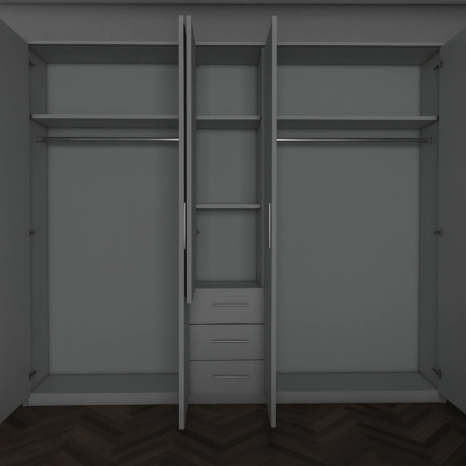 5 Door 3 Drawers Venice Wardrobe - Oak