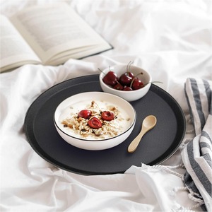Black Round Tray