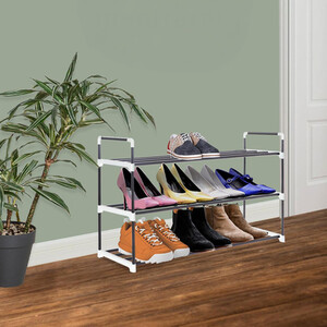 3 Tier Shoe Rack Heavy Duty Metal Shoe Storage