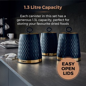 Empire Set of 3 Canisters Midnight Blue