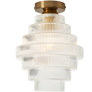 Louisa Ribbed Glass Flush Ceiling Light