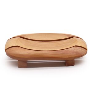 Classic Mahogany Soap Dish Oval in Rectangle