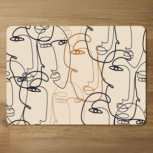 Continuous line drawing of faces Designer Placemat Set