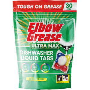 Pack of 30 Elbow Grease Ultra Max Dishwasher Tablets
