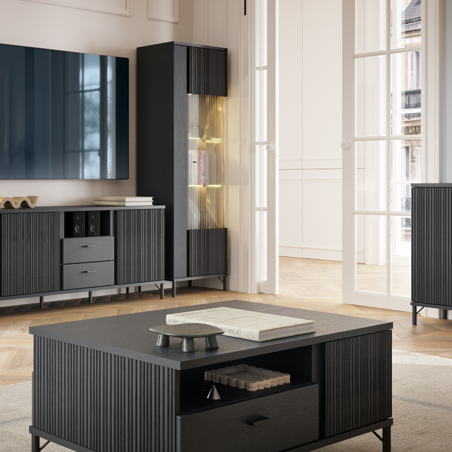 Lusaka Tv Cabinet - Black Graphite 2