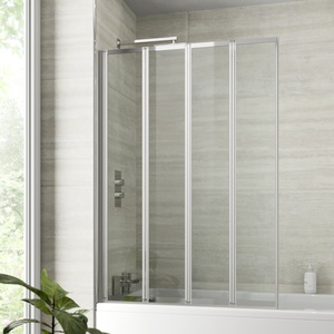 Chrome 4 Panel Folding Shower Screen