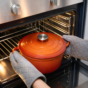 Toque Enamel Cast Iron All In One Pot Casserole Dish Orange