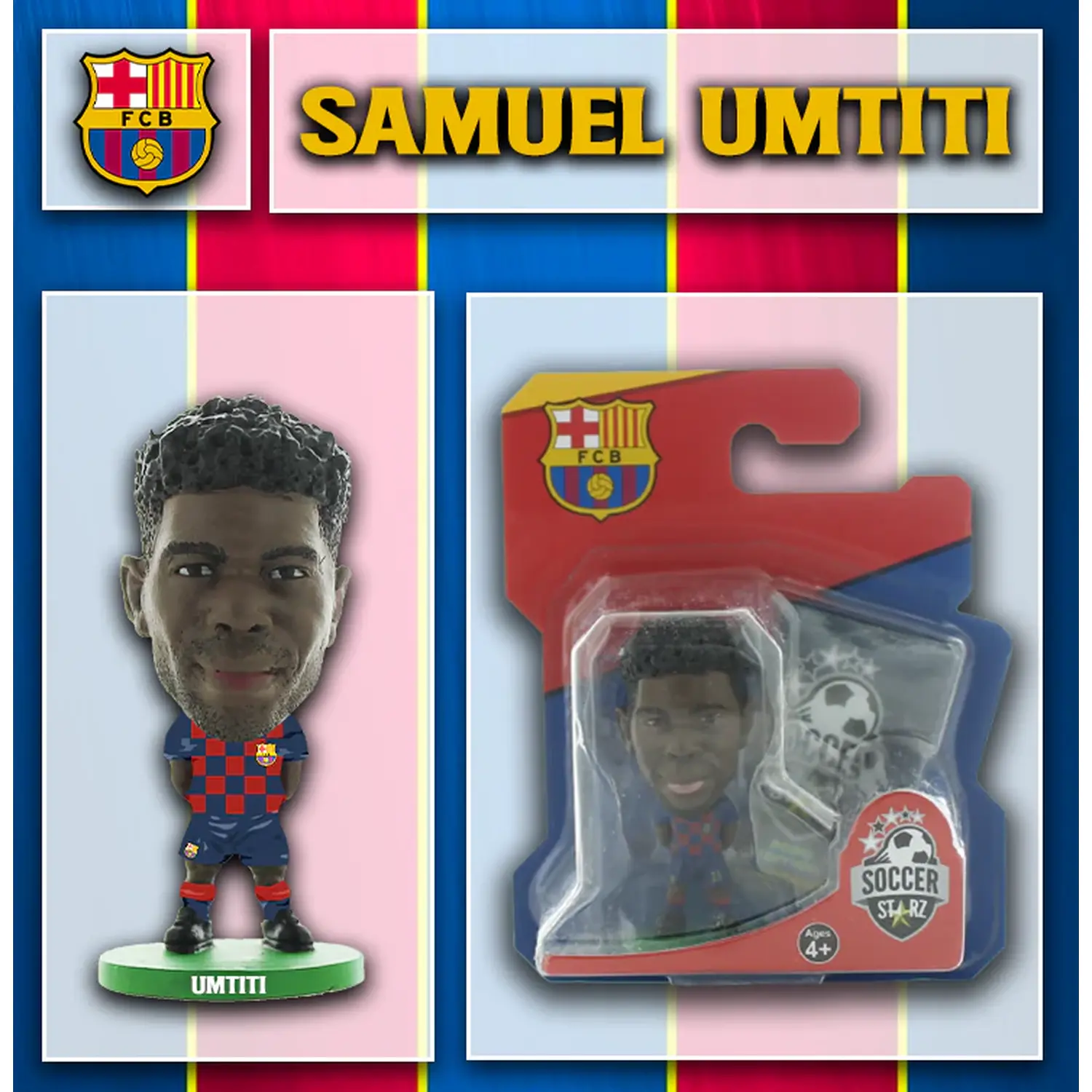 SoccerStarz Barcelona Samuel Umtiti - Home Kit 2020 version 5cm Figure - Blue