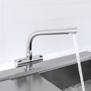 Valley Chrome Twin Lever Kitchen Mixer Tap Swivel Spout