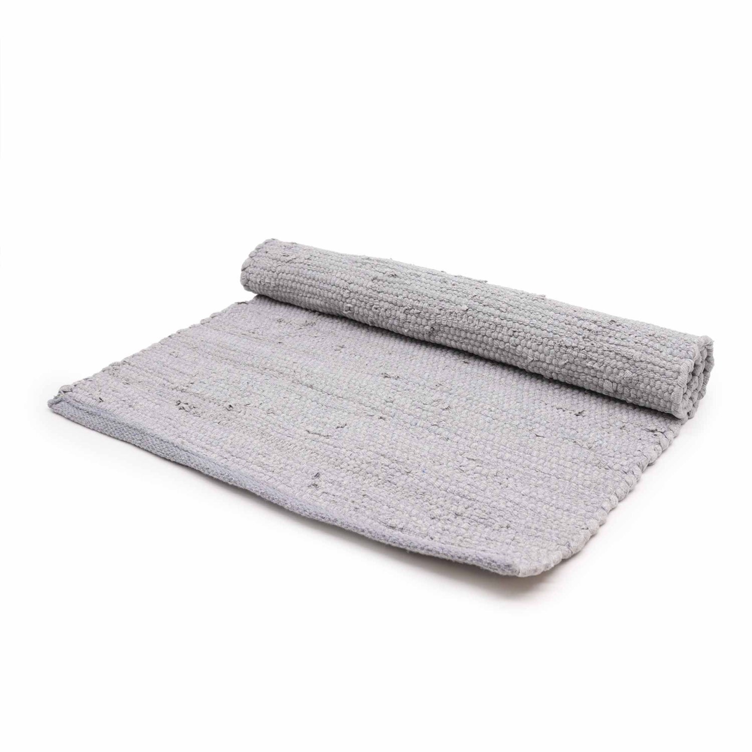 Medium Indian Handloom Cotton Rug Grey Soft Durable Accent - Grey