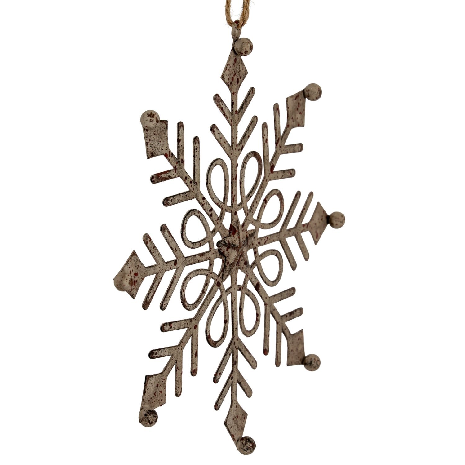 Rustic Gem Snowflake Ornament For Winter Decor Elegant Holiday Decoration - Light Brown