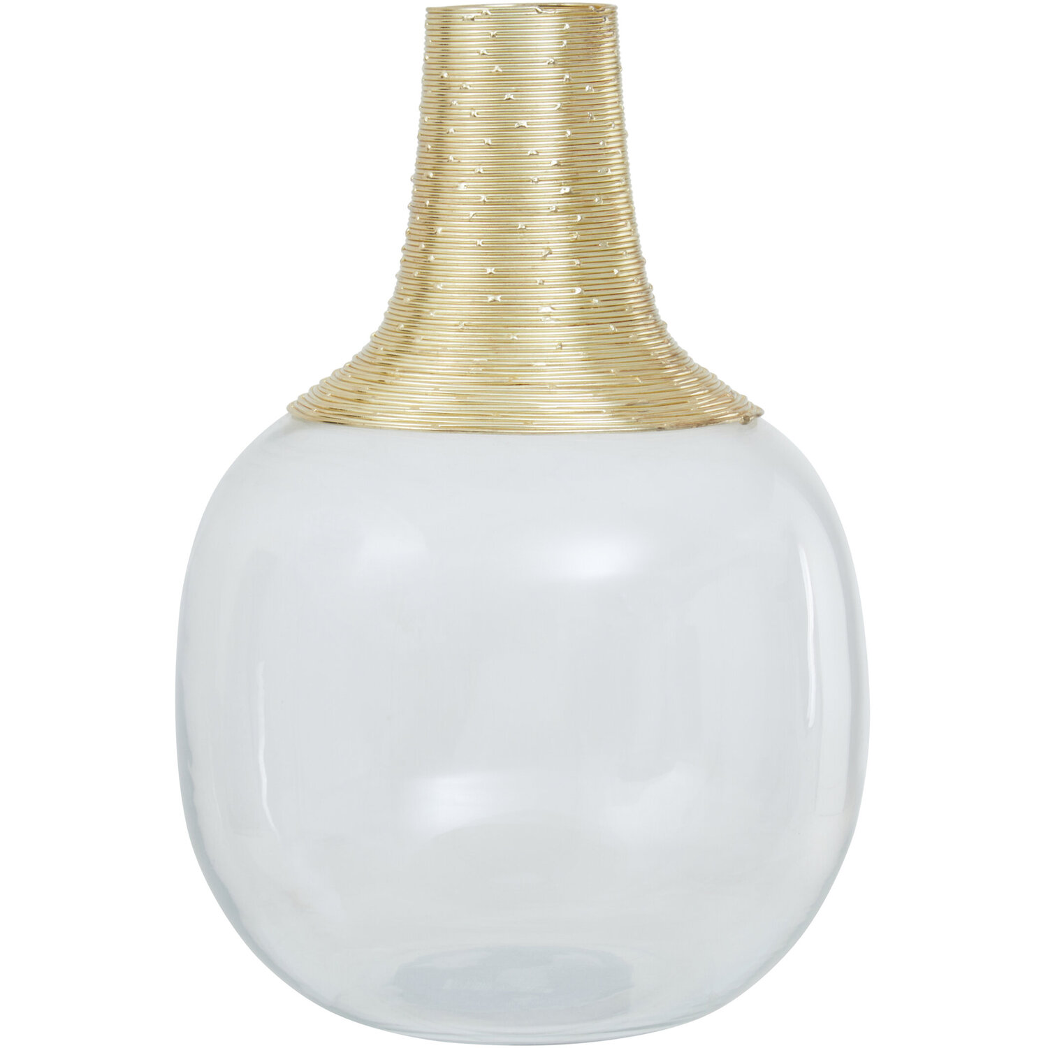 Haldis Large Blush Pink and Gold Ceramic Vase - Iron 25%,Glass 75%