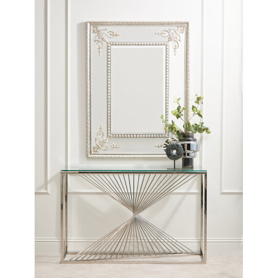 Amella Console Table With Silver Finish Frame