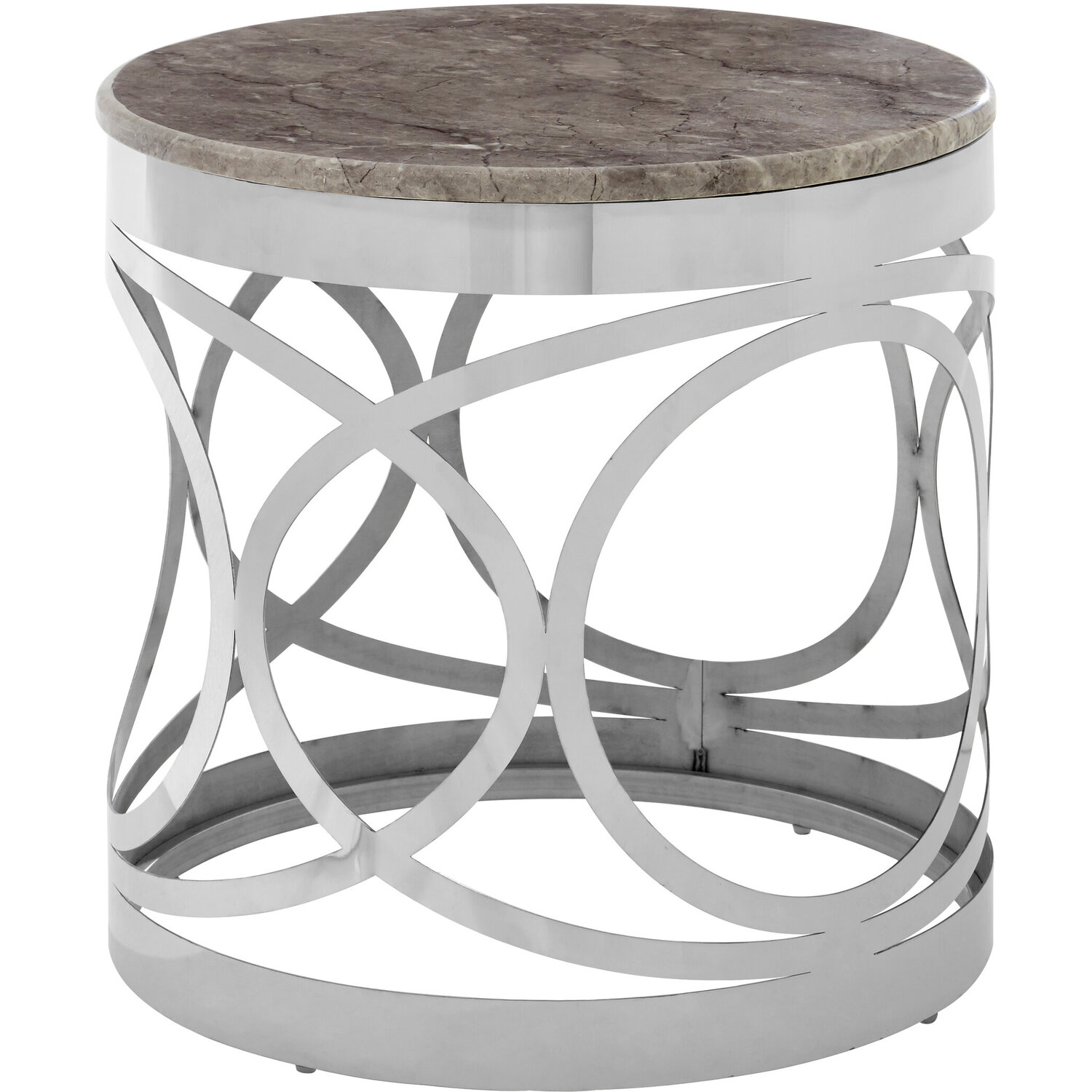 Yasmin Marble Side Table - Silver