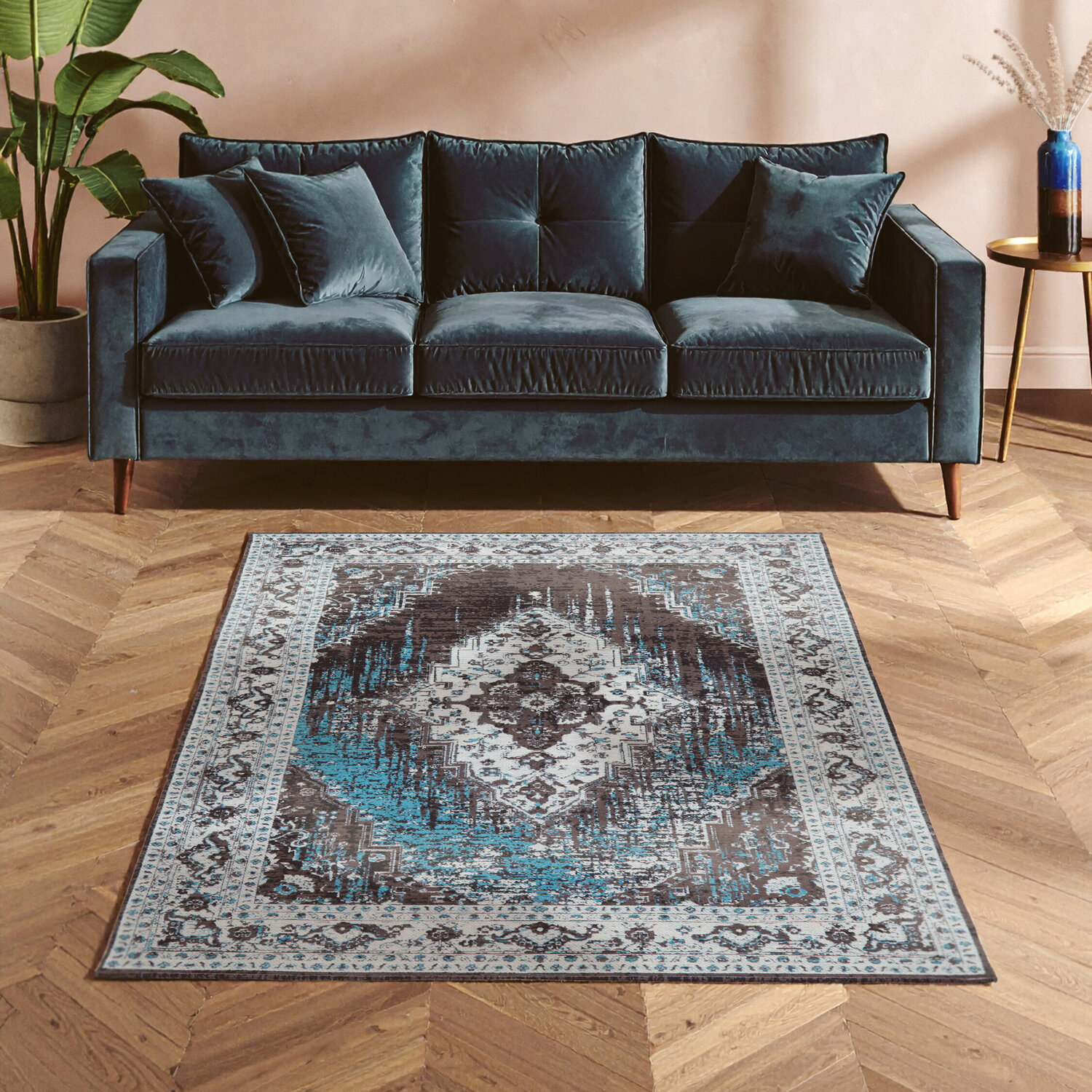 Bosie Morvi Small Teal Rug - Blue