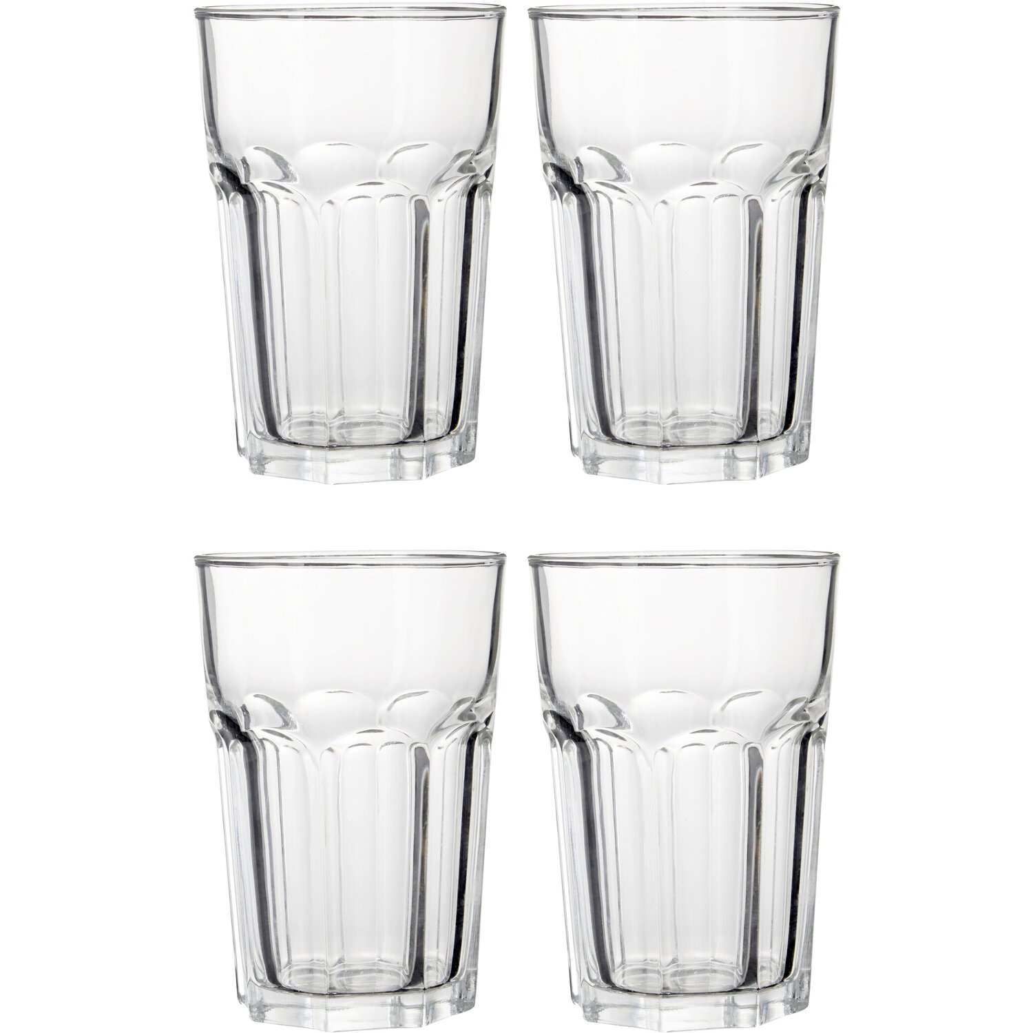 Euri Set of Four Clear Glass Tumblers 500ml - Transparent