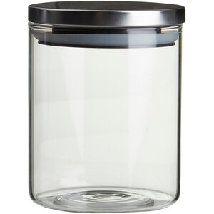 Freska Glass Storage Jar with Silver Lid 700ml