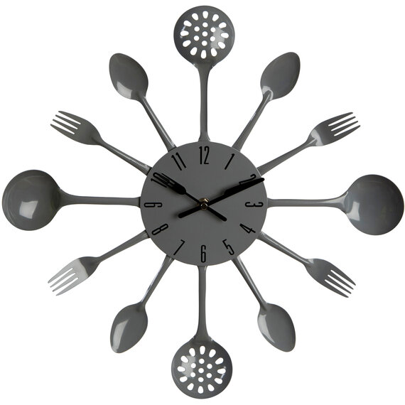 Romero 33cm Dia Grey Cutlery Wall Clock