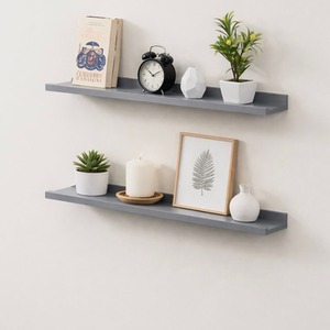 Grey Wide Photo Shelf Wall Mounted  shot 13248129