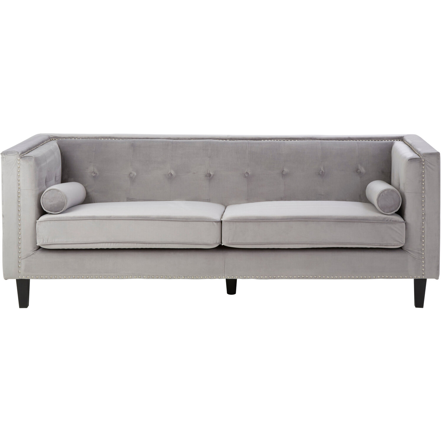 Felisa 3 Seat Grey Velvet Sofa - Grey