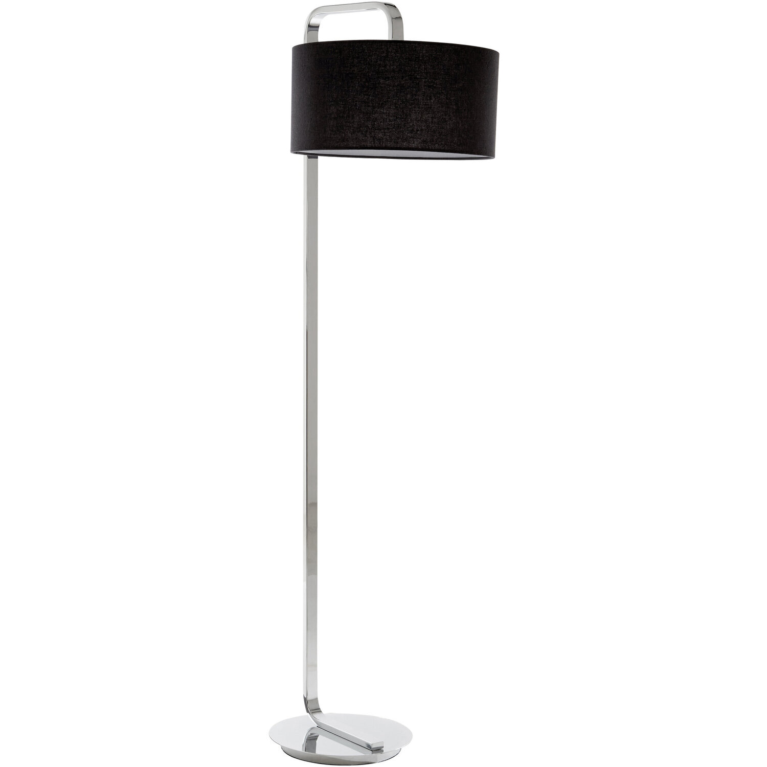 Leyna Chrome Base Floor Lamp - Black