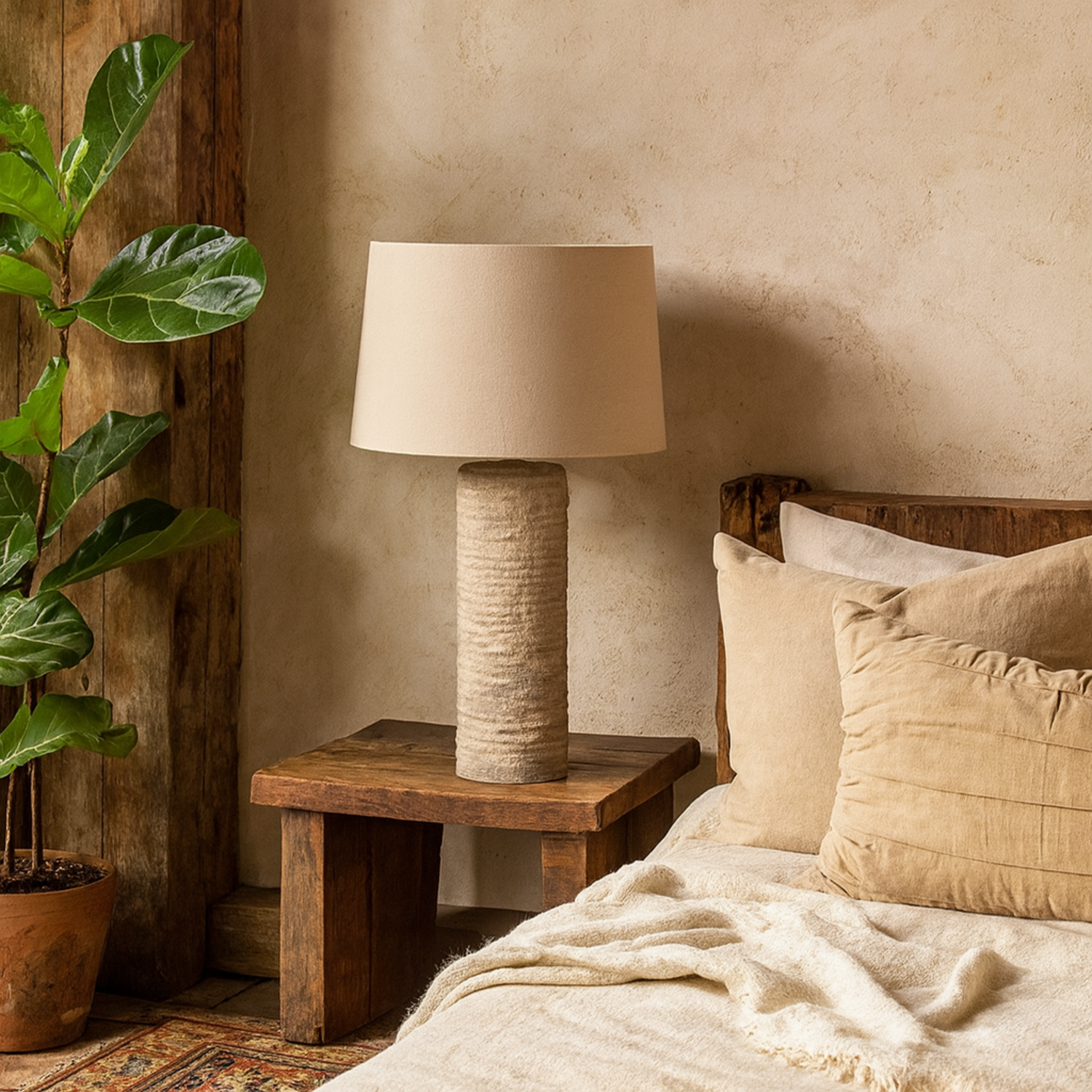 Image of Florence Tall Etched Stoneware Table Lamp&hellip;