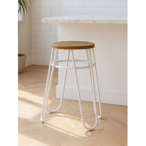 District Grey Metal Hairpin Stool
