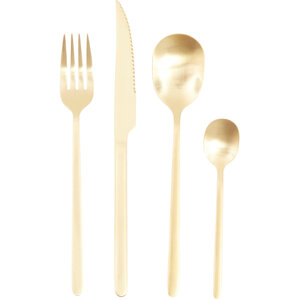 Avie 16 Piece Gold Finish Cutlery Set