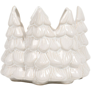 Glazed Tree Pillar Candle Holder
