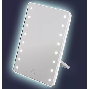 22cm LED Makeup Mirror, Free Standing for Travel & Shaving - White