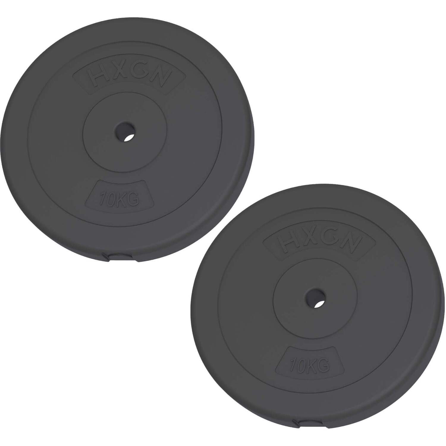 Hxgn 2 X 10Kg Standard 1" Weight Plates - Black